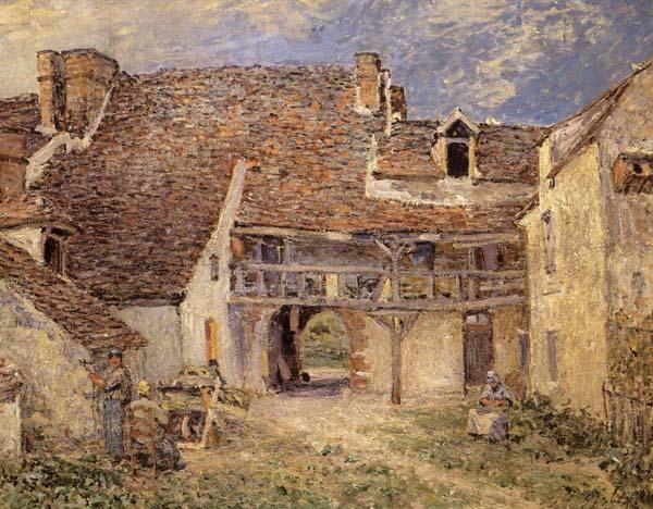 Alfred Sisley Courtyard of Farm at St-Mammes France oil painting art